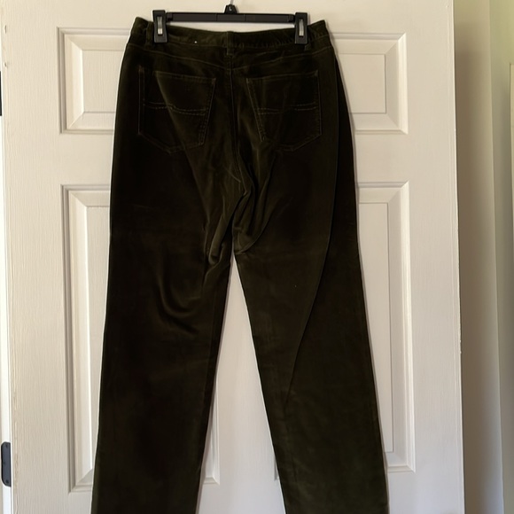 Talbots buttery soft green velvet like pants - Picture 5 of 7